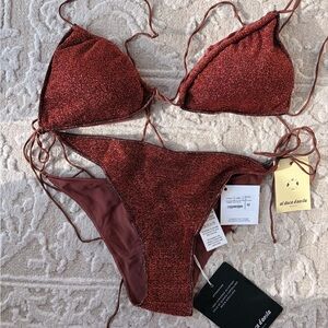 BNWT Oseree Burgundy Bronze Lumière Bikini